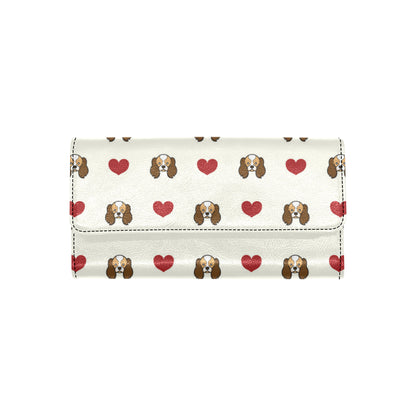 Cavalier King Charles Spaniels Pattern Print Desig Women's Trifold Wallet