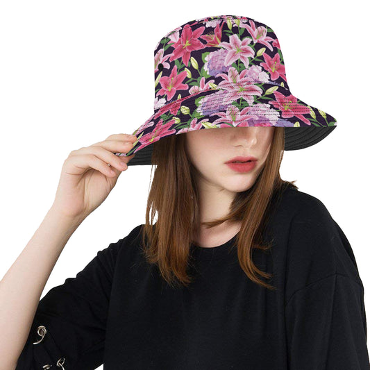 Lily Pattern Print Design LY017 Unisex Bucket Hat