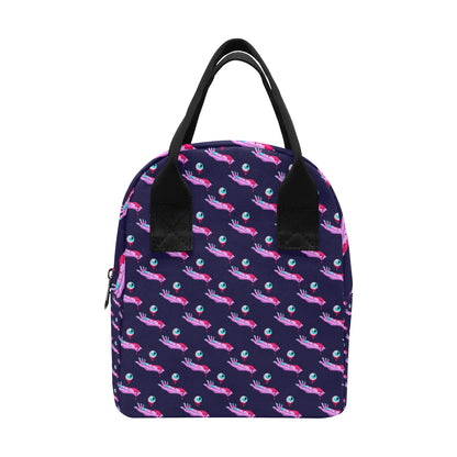 Zombie Pink Hand Design Pattern Print Insulated Lunch Bag