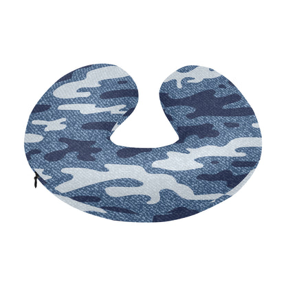 Jean Camouflage Pattern Print Design 05 U-Shaped Travel Neck Pillow