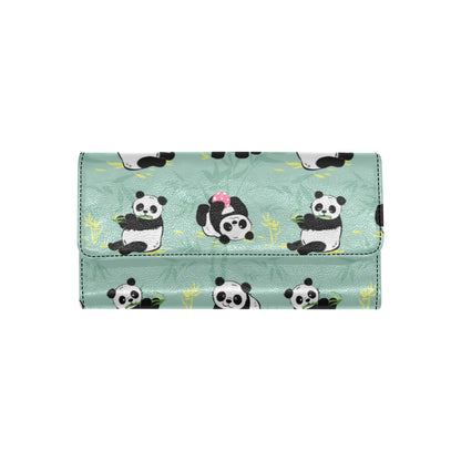 Panda Pattern Print Design A05 Women's Trifold Wallet