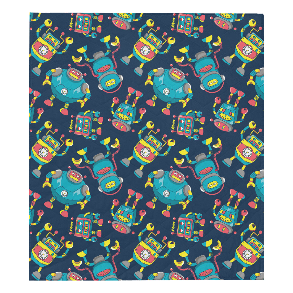 Robot Pattern Print Design A05 Premium Quilt