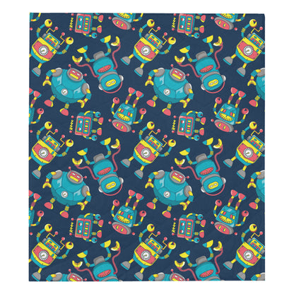 Robot Pattern Print Design A05 Premium Quilt
