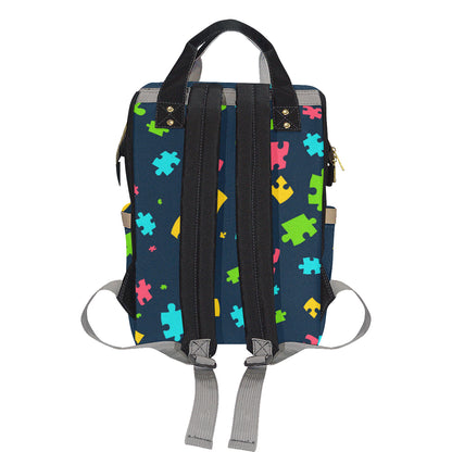Autism Awareness Colorful Design Print Diaper Bag Backpack