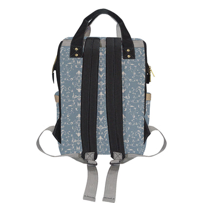 Damask Elegant Teal Print Pattern Diaper Bag Backpack