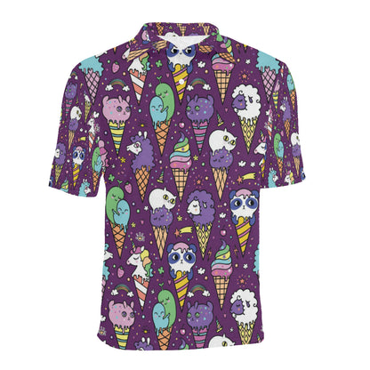 Ice Cream Pattern Print Design IC07 Men Polo Shirt