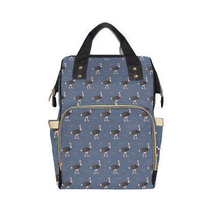 Ostrich Pattern Print Design 04 Diaper Bag Backpack