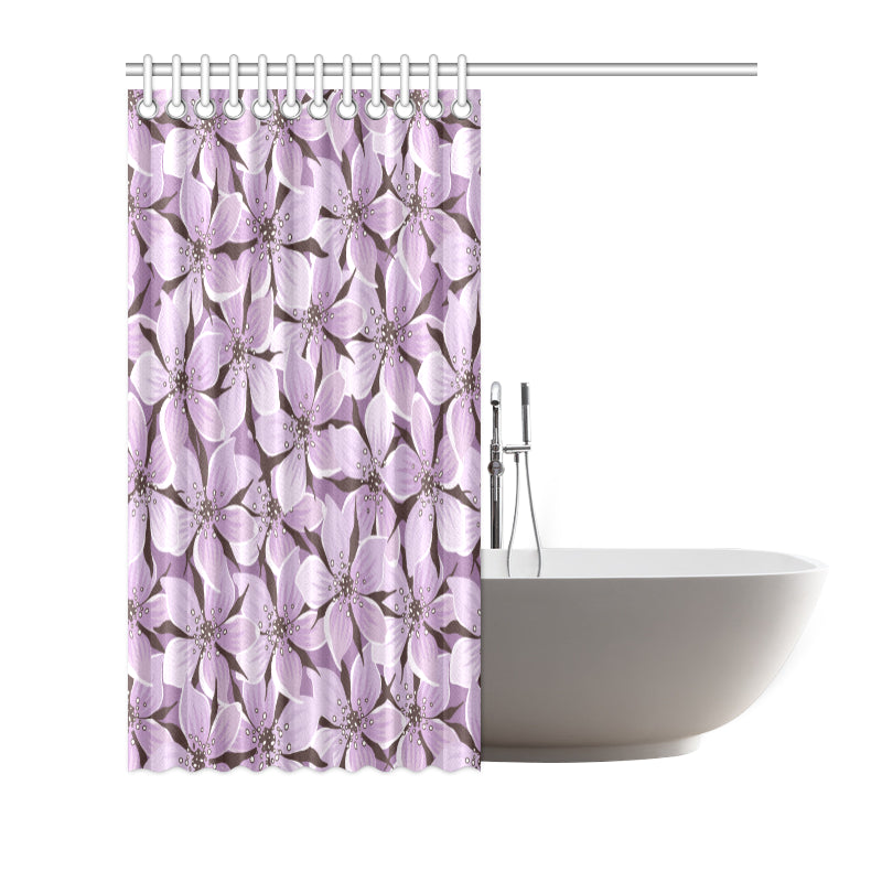 Lilac Pattern Print Design 01 Shower Curtain