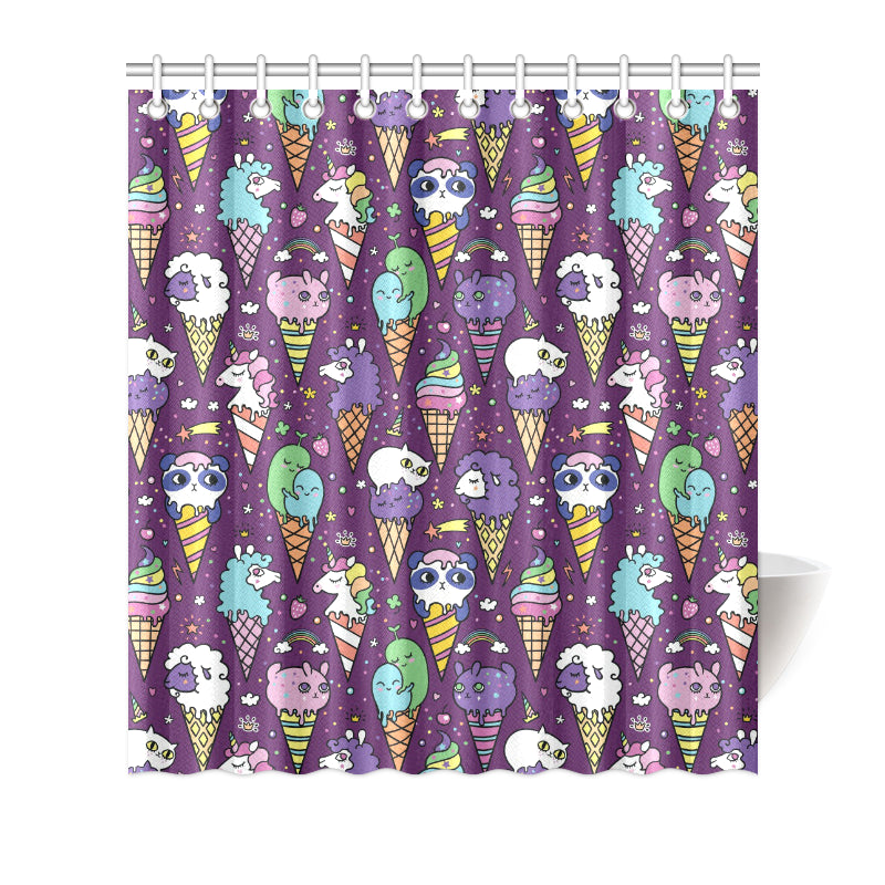 Ice Cream Pattern Print Design IC07 Shower Curtain