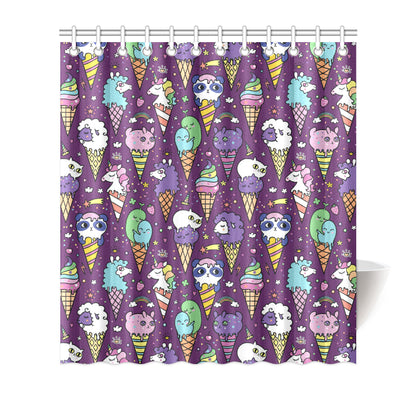 Ice Cream Pattern Print Design IC07 Shower Curtain