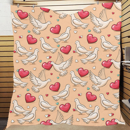 Pigeon Heart Pattern Print Design 04 Premium Quilt