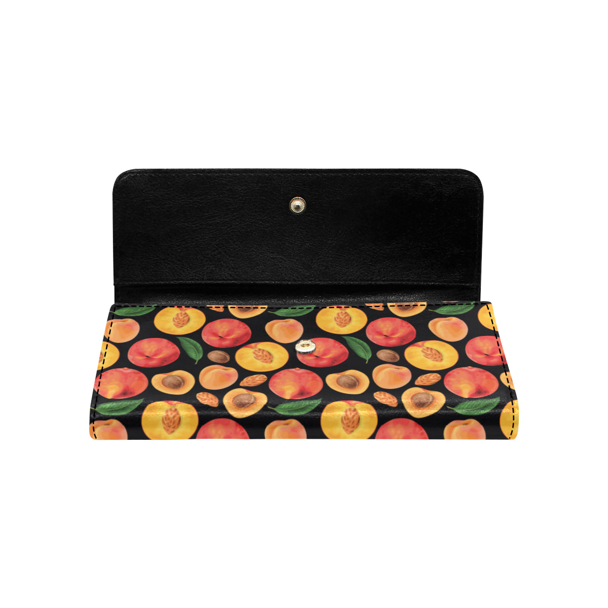 Peach Pattern Print Design A02 Women's Trifold Wallet