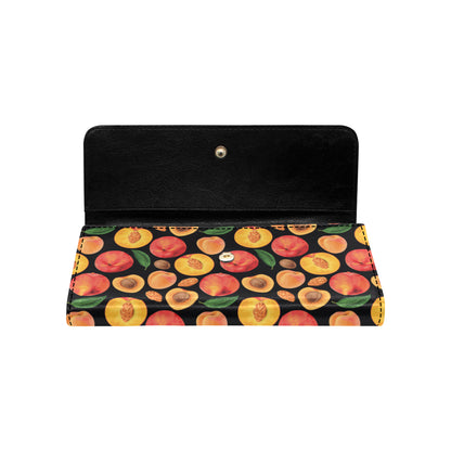 Peach Pattern Print Design A02 Women's Trifold Wallet