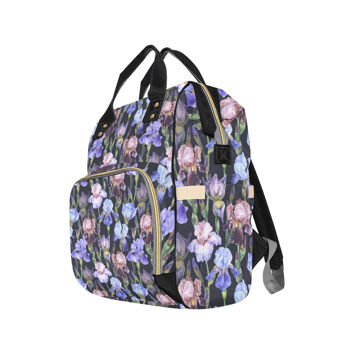 Iris Pattern Print Design IR04 Diaper Bag Backpack