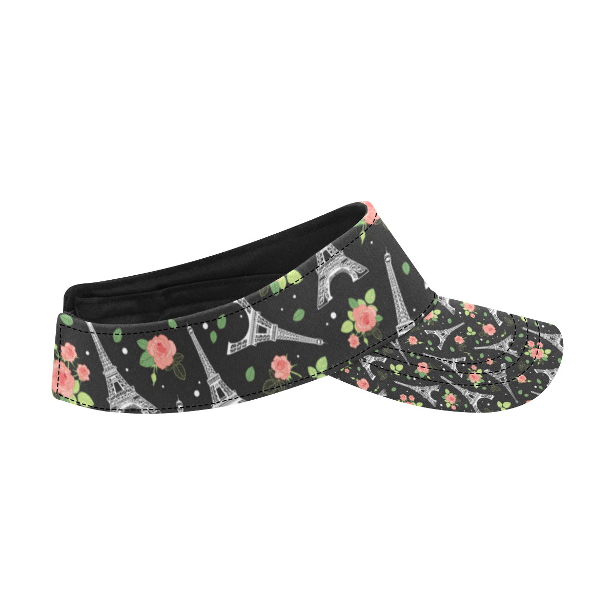 Eiffel Tower Rose Print Unisex Sun Visor
