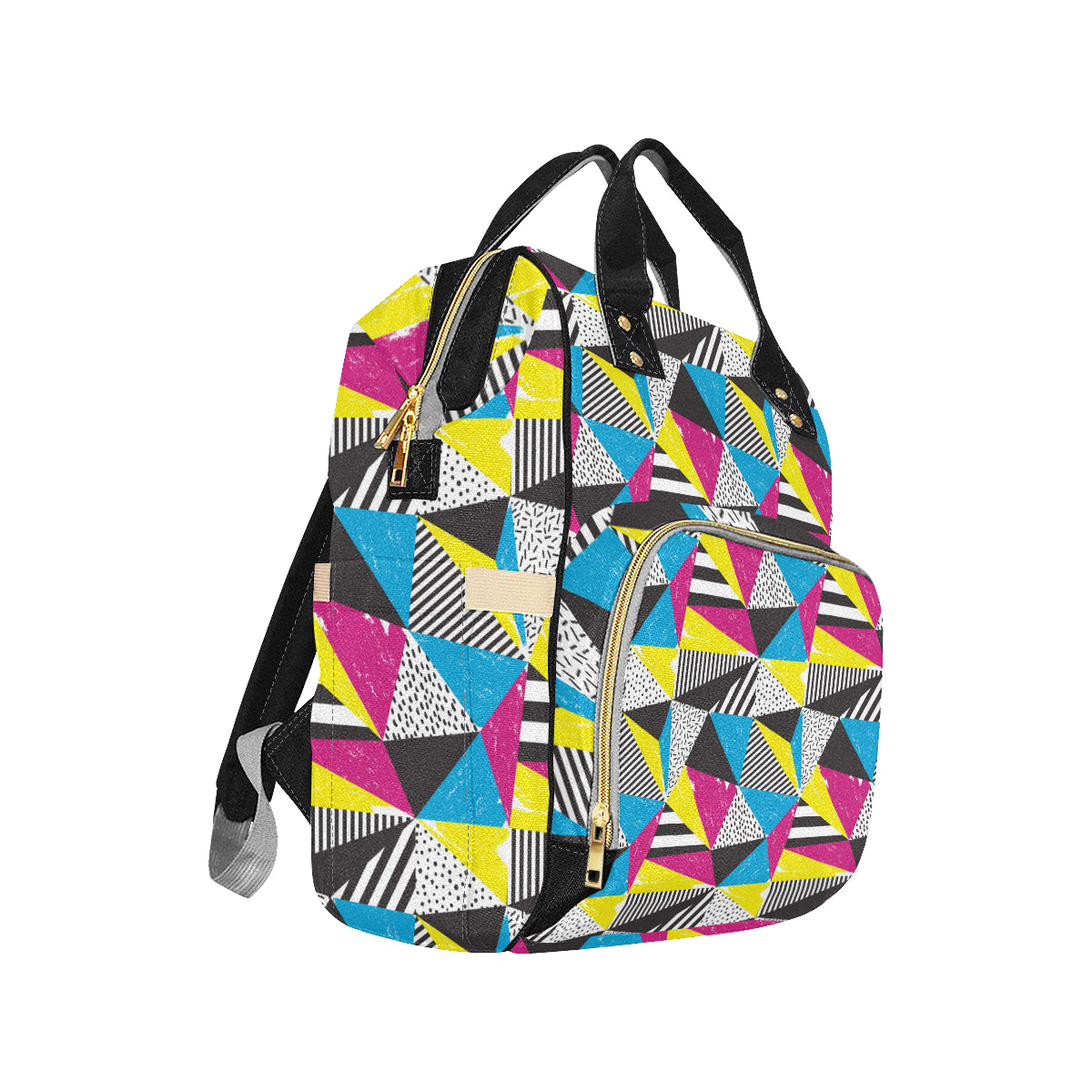 80s Pattern Print Design 2 Diaper Bag Backpack