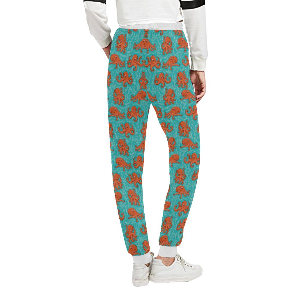 Octopus Cartoon Design Print Themed Unisex Sweatpants