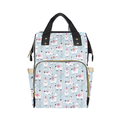 Llama Pattern Print Design 04 Diaper Bag Backpack
