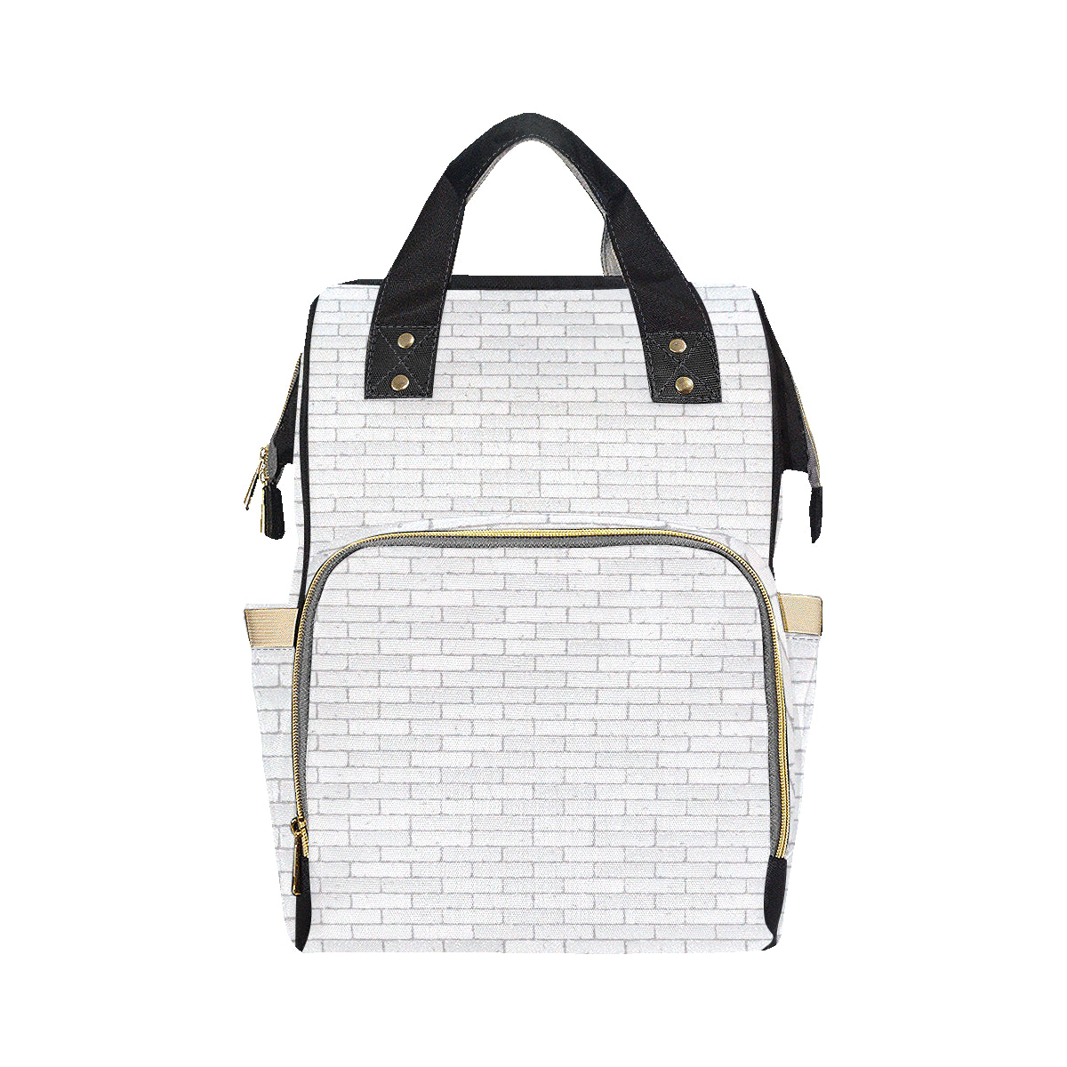 Brick White Pattern Print Design 03 Diaper Bag Backpack
