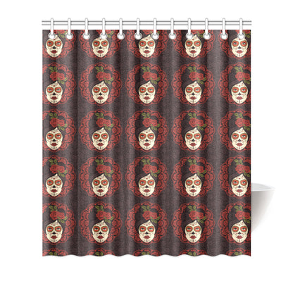 Day of the Dead Mexican Girl Shower Curtain