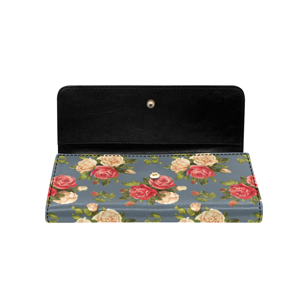 Rose Pattern Print Design RO017 Women's Trifold Wallet