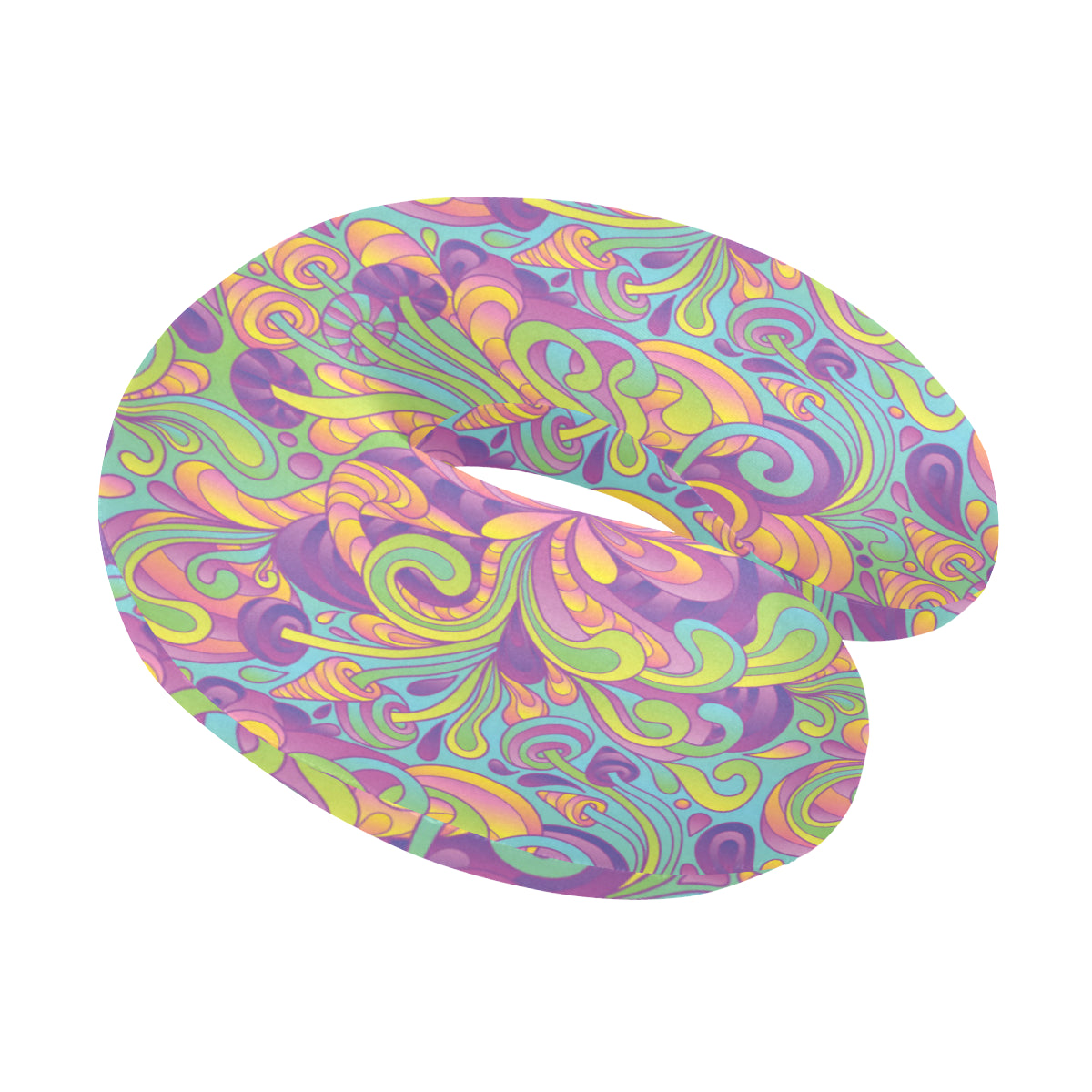 Psychedelic Mushroom Pattern Print Design A05 U-Shaped Travel Neck Pillow