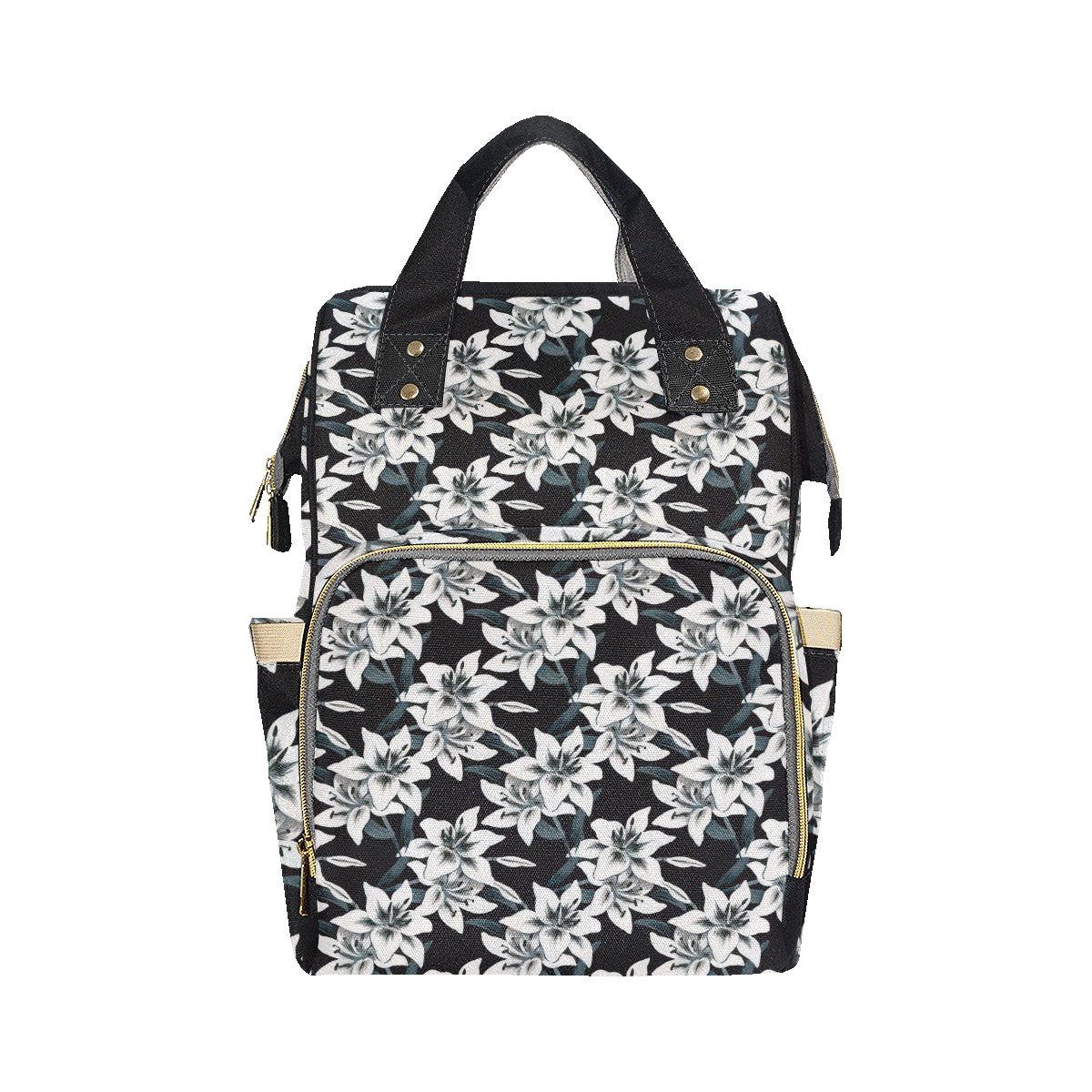 Lily Pattern Print Design 03 Diaper Bag Backpack