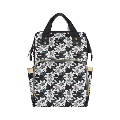 Lily Pattern Print Design 03 Diaper Bag Backpack