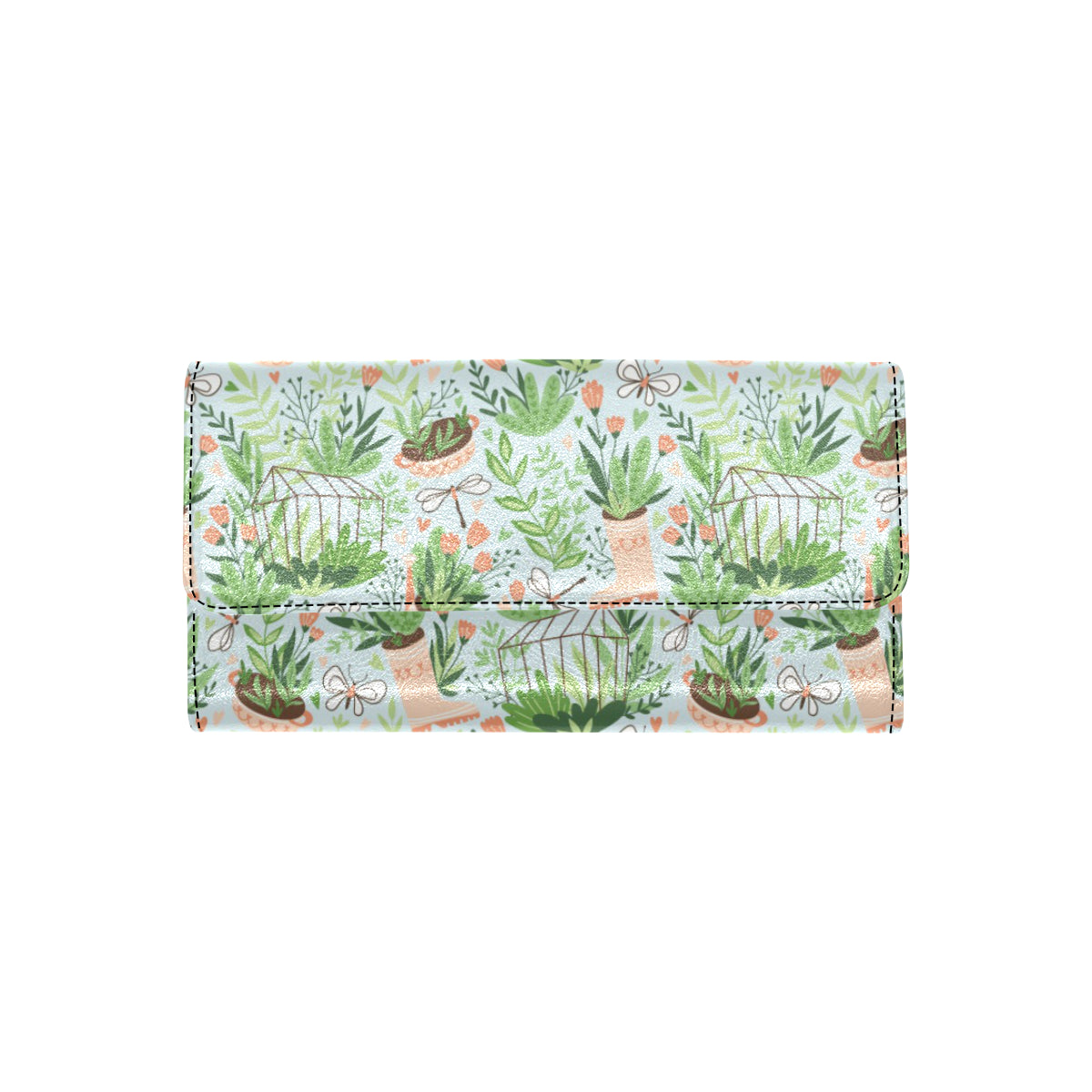 Gardening Pattern Print Design G04 Women's Trifold Wallet