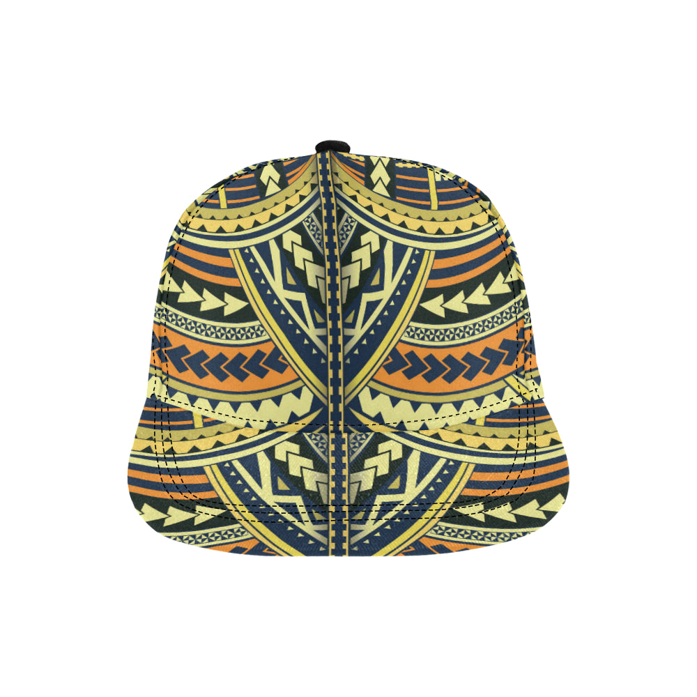 Polynesian Tattoo Print Snapback Cap