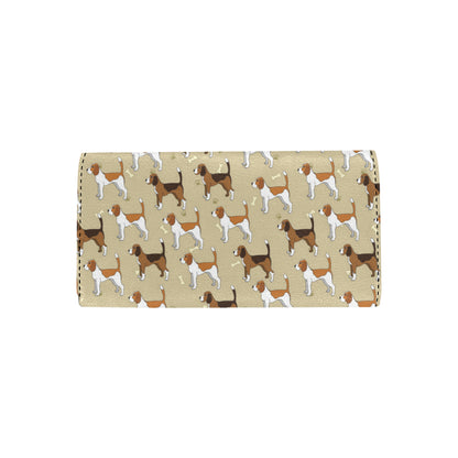 Beagle Pattern Print Design 01 Women's Trifold Wallet