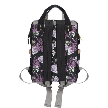 Lilac Pattern Print Design LI04 Diaper Bag Backpack