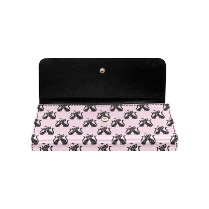 Black Cat Pattern Print Design 01 Women's Trifold Wallet