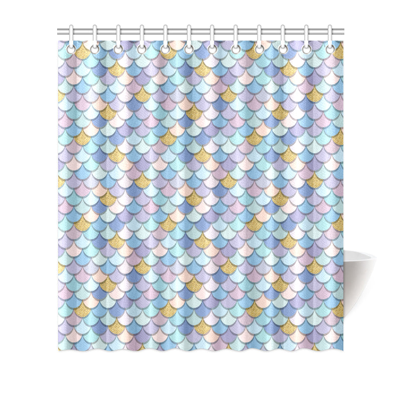 Mermaid Scales Pattern Print Design 05 Shower Curtain
