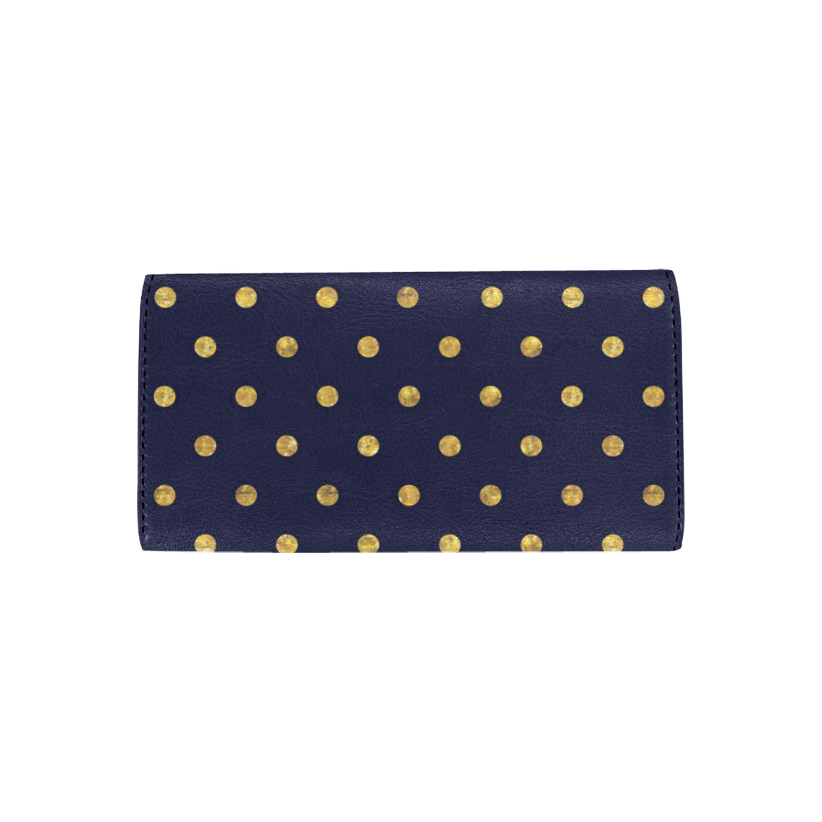 Polka Dot Gold Blue Pattern Print Design 02 Women's Trifold Wallet