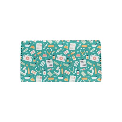 Medical Pattern Print Design 03 Women's Trifold Wallet