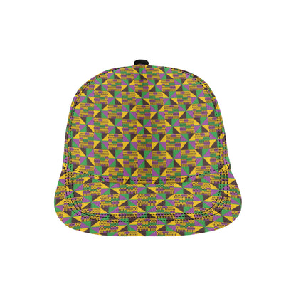 Kente Triangle Design African Print Snapback Cap