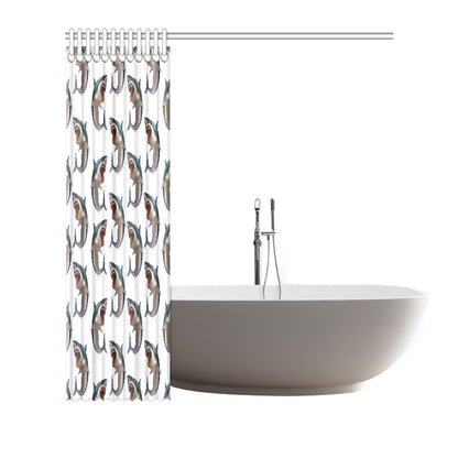 Great White Shark Pattern Print Design 03 Shower Curtain