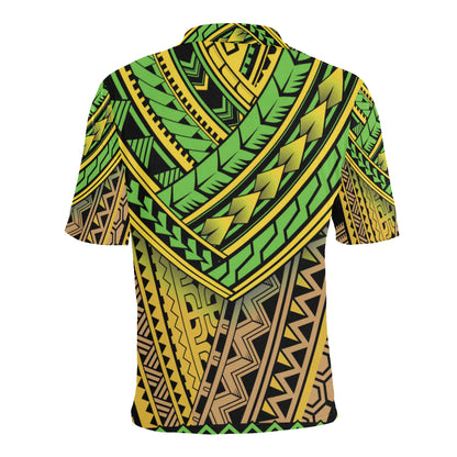 Polynesian Tribal Color Men Polo Shirt