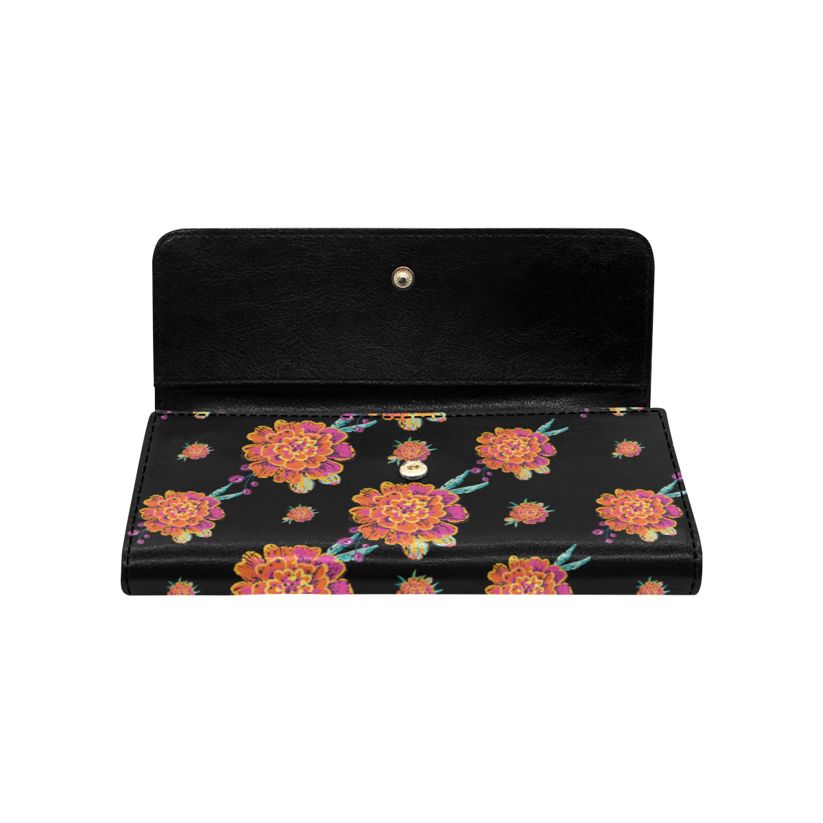 Marigold Pattern Print Design 01 Women's Trifold Wallet