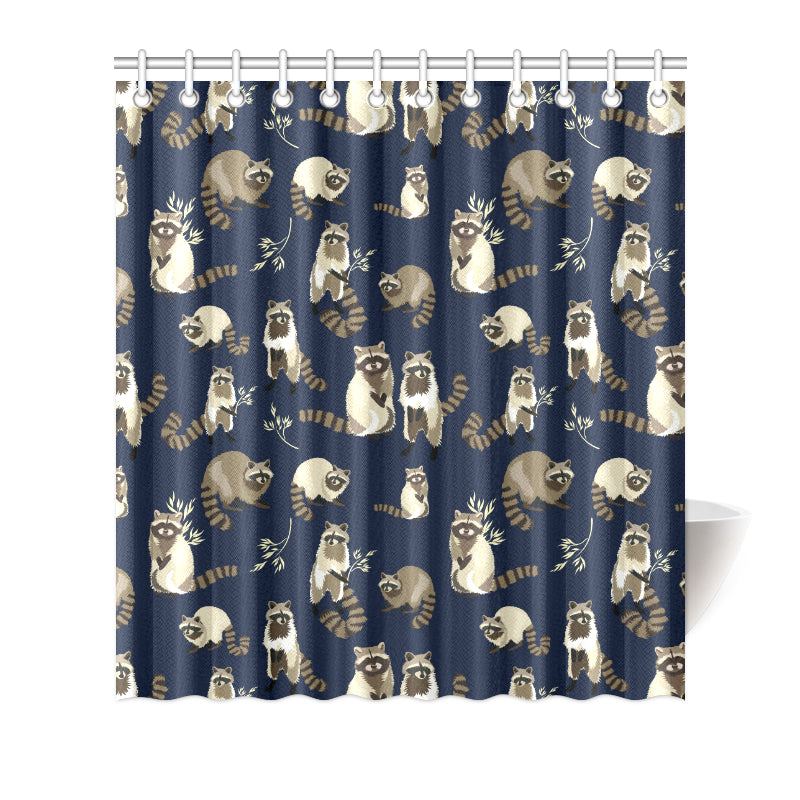 Raccoon Pattern Print Design A06 Shower Curtain