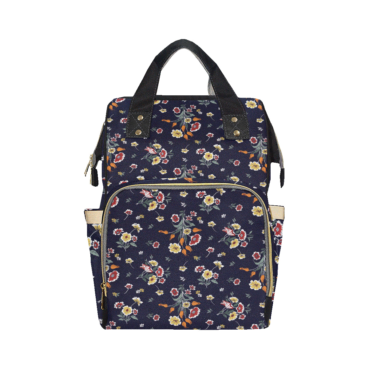 Summer Floral Pattern Print Design SF01 Diaper Bag Backpack