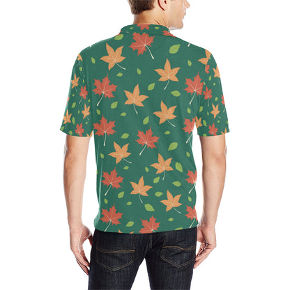 Maple Leaf Pattern Print Design 04 Men Polo Shirt