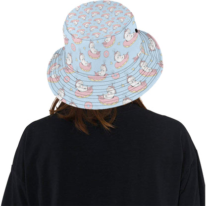 Donut Unicorn Pattern Print Design DN014 Unisex Bucket Hat