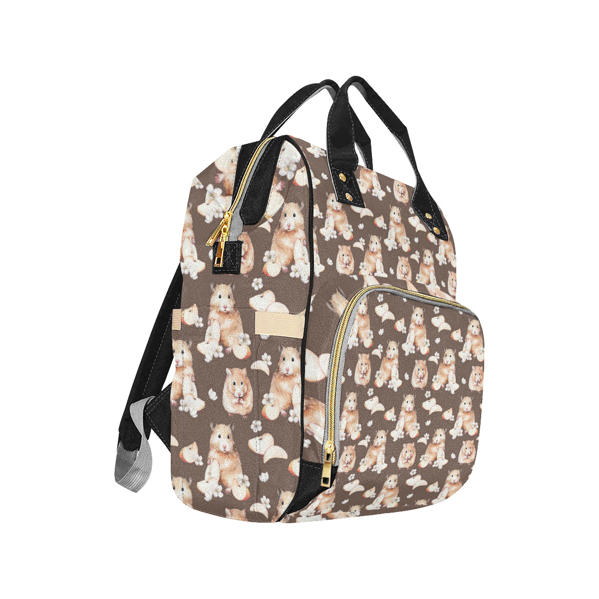Hamster Pattern Print Design 03 Diaper Bag Backpack