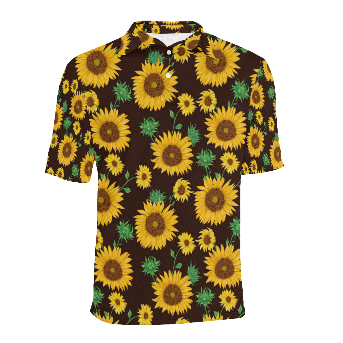 Sunflower Pattern Print Design SF01 Men Polo Shirt
