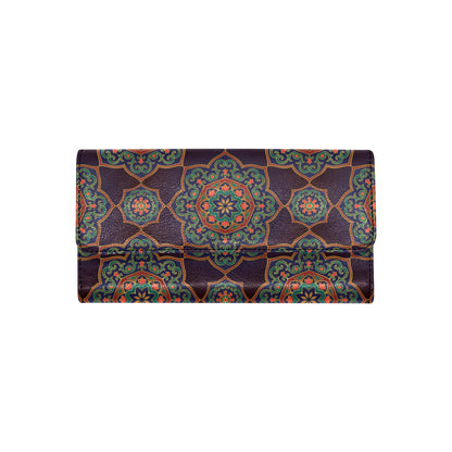 Medallion Pattern Print Design 03 Women's Trifold Wallet