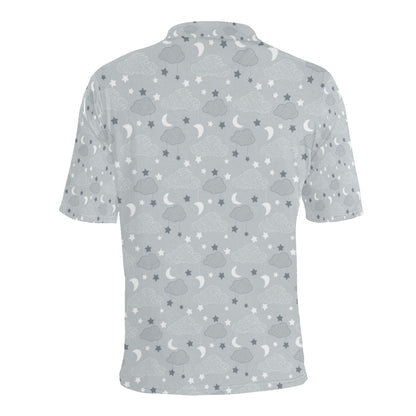 Cloud  Pattern Print Design 04 Men Polo Shirt