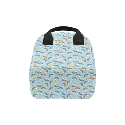 Rainbow Cloud Print Pattern Insulated Lunch Bag