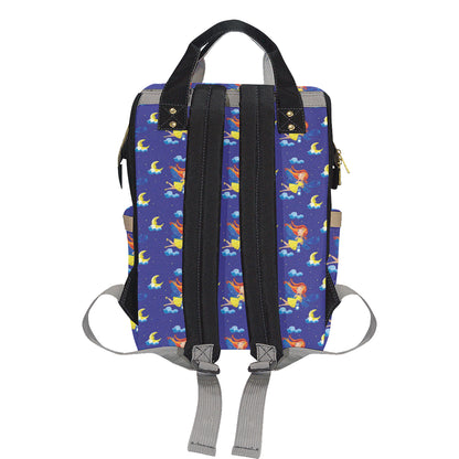 Fairy with Moon Print Pattern Diaper Bag Backpack